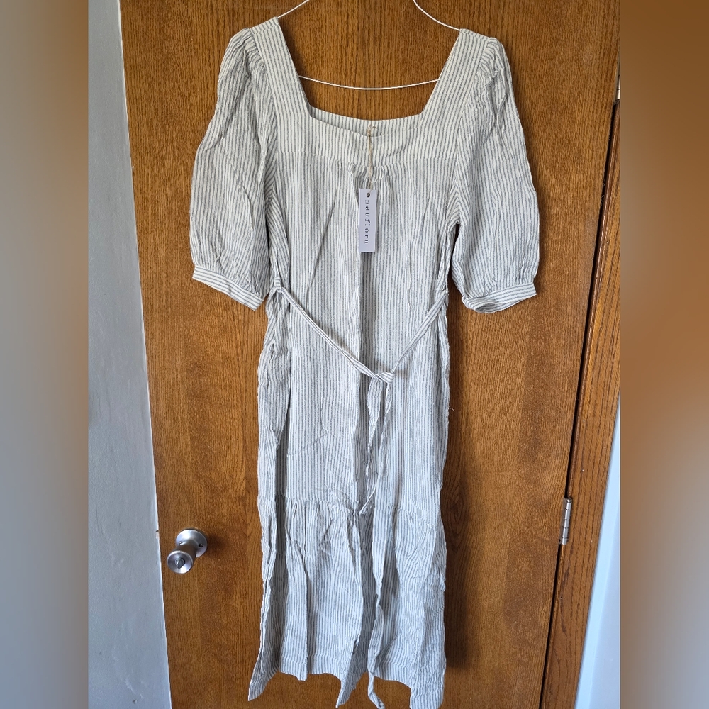 Neuflora Striped Blue And White Dress